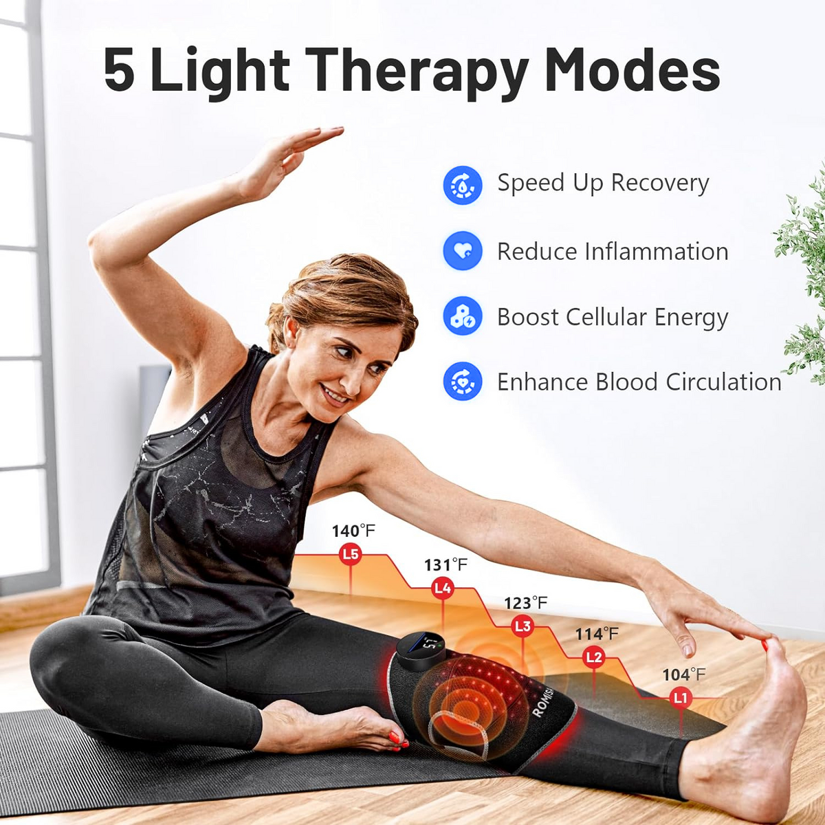 NexStretch KneoLight Red Light Knee Massager