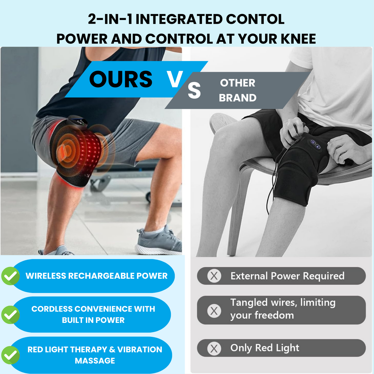 NexStretch KneoLight Red Light Knee Massager