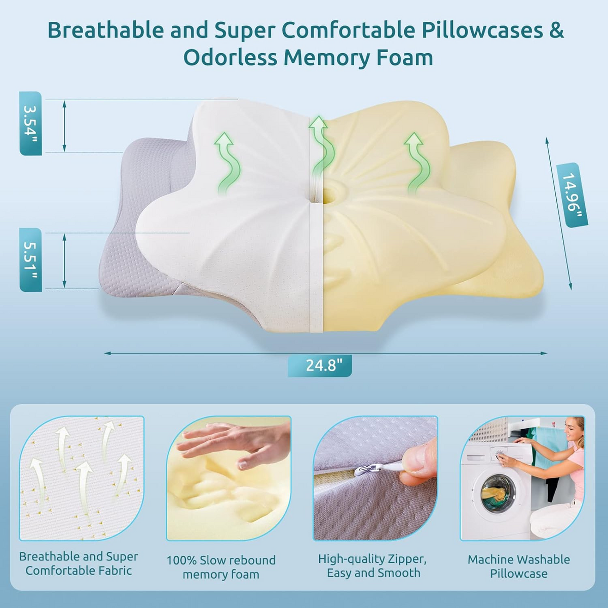 NexStretch SpineAlign Contour Pillow